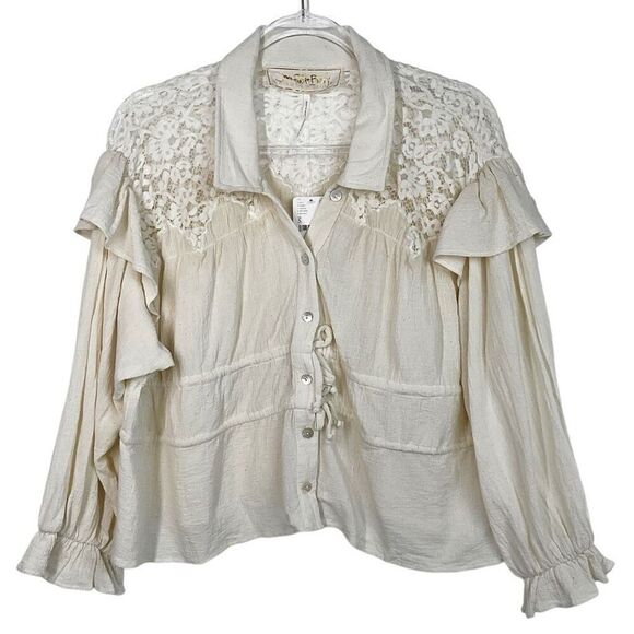 Jen’s Pirate Booty Natural Kiedis Peasant Boho Long Sleeve Top Small New - Picture 7 of 7